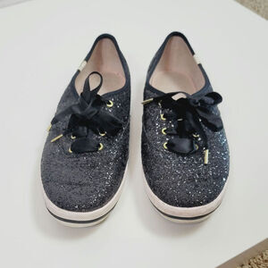 Keds X Kate Spade New York Glitter Sneakers in Black, sz 9